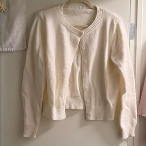 Cream Button-Up Women's Sweater